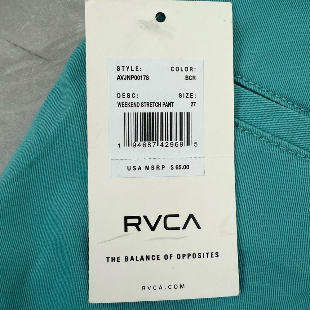 Women’s RVCA Weekend Stretch Mid-Rise Straight Leg Pant Pockets Size 27 - Picture 13 of 16
